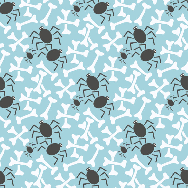 无缝模式与骨。万圣节的背景。图片下载