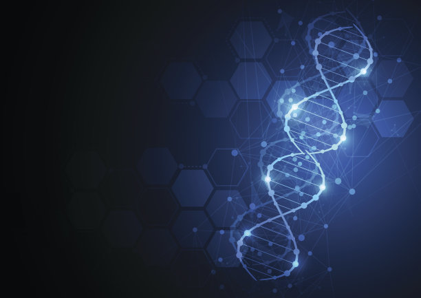 有DNA分子的科学模板，壁纸或横幅。素材图片