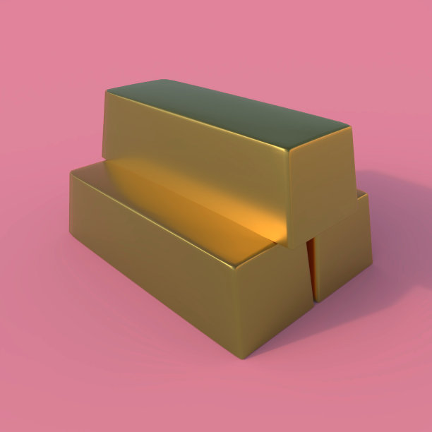 金条隔离，金融或商业概念，3d渲染。图片下载