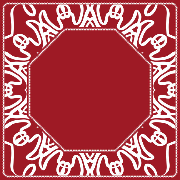 印花织物与花卉装饰边。台布、围巾、枕套设计。矢量图图片下载