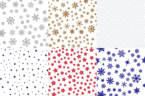 星星，周期和雪花的图案图片下载