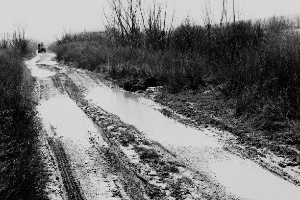 泥泞的乡间小路图片下载