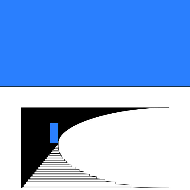 矢量图形。极简主义建筑说明。入口有楼梯。图片下载