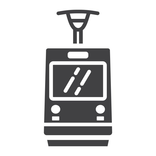 有轨电车符号图标，交通和铁路，火车标志矢量图形，白色背景上的固体图案，eps 10。图片下载