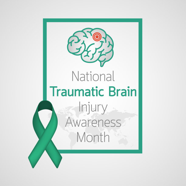 全国创伤性脑损伤意识月矢量图标插图图片下载
