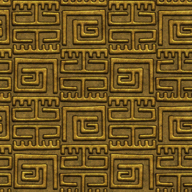 金色无缝纹理与浮雕图案的背景图片下载