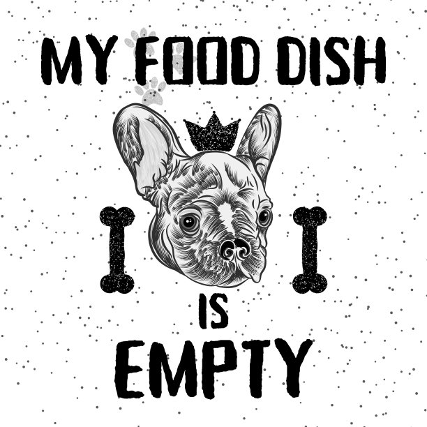 矢量宠物商店传单。法国斗牛犬狗肖像在白色的背景与文本模板。用于宠物诊所，商店，食品市场，兽药，广告，销售，折扣。图片下载