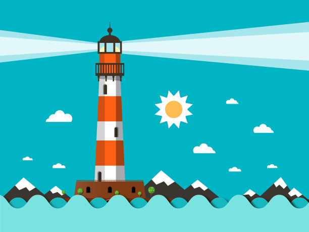灯塔在海上图片下载