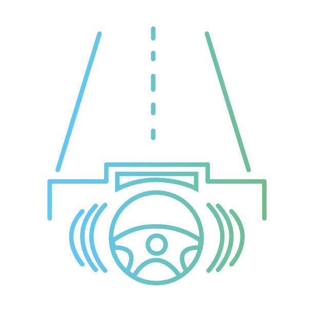 线方向盘未来汽车在道路上图片下载