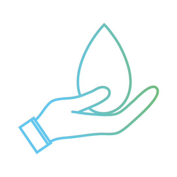 线滴水象征环保在手中图片下载