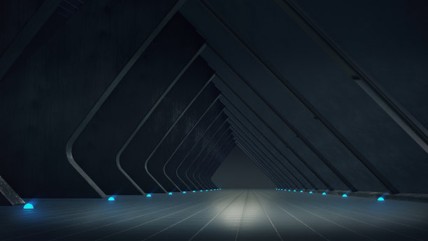 抽象的结构，产品展示背景与灯光辉光。三维渲染图片下载