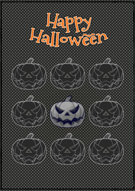 万圣节南瓜在可怕的表情瓷砖灰色BG图片下载