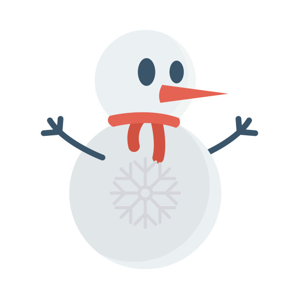 雪人平面矢量图标图片下载