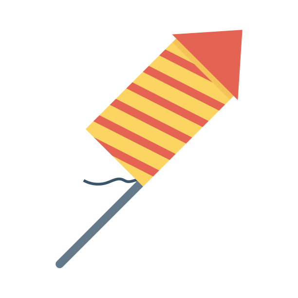 火焰爆竹平面矢量图标图片下载