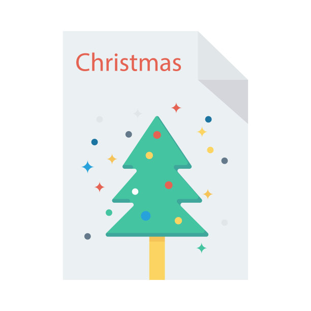 圣诞贺卡平面矢量图标图片下载
