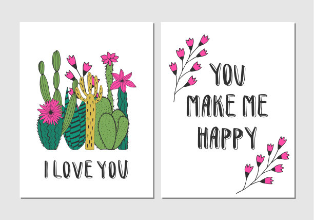 可爱的仙人掌卡片图片下载