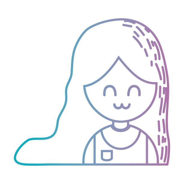 线条美女的发型和制服的衣服图片下载