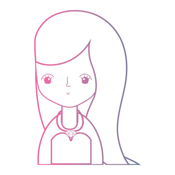 线条美女的发型和上衣图片下载