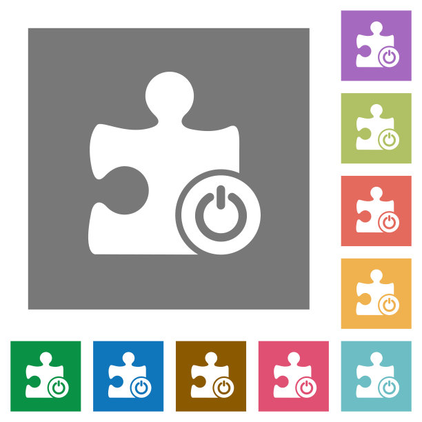 打开和关闭插件方形平面图标图片下载