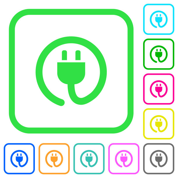 滚动电源线鲜艳的彩色图标图标图片下载