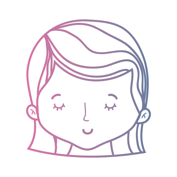 用发型设计线条可爱的女人头图片下载