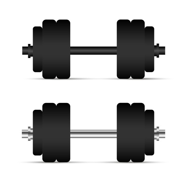 真实哑铃孤立在白色背景。矢量插图。图片下载
