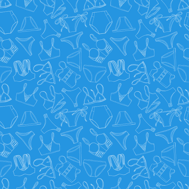 无缝素描蓝色泳衣图片下载