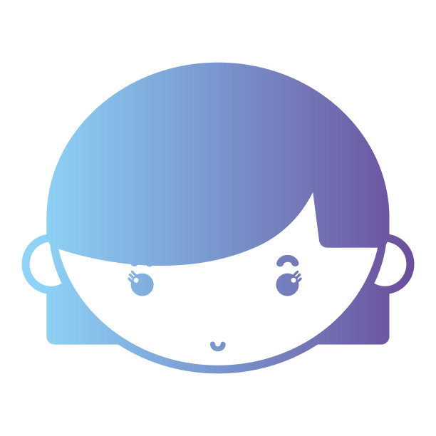 剪影头像女孩的头与发型图片下载