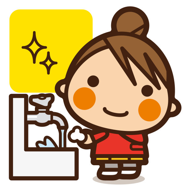 学校的孩子/洗手的女孩素材图片