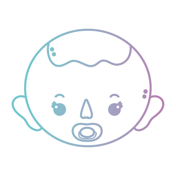 排队婴儿男孩头和奶嘴图片下载