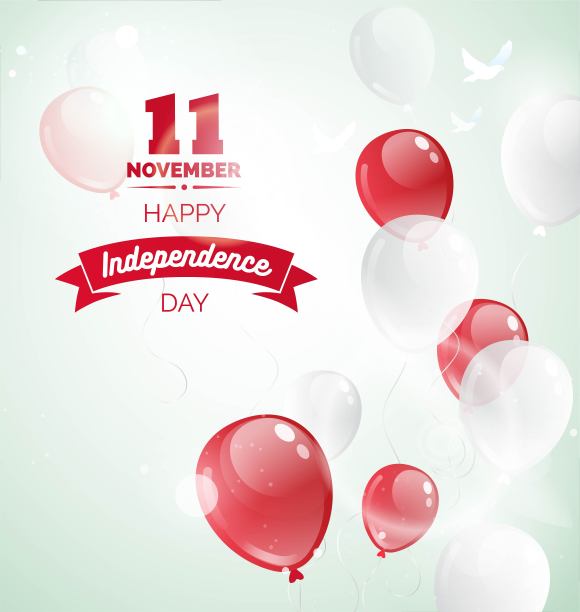 11月11日。波兰独立日贺卡。图片下载