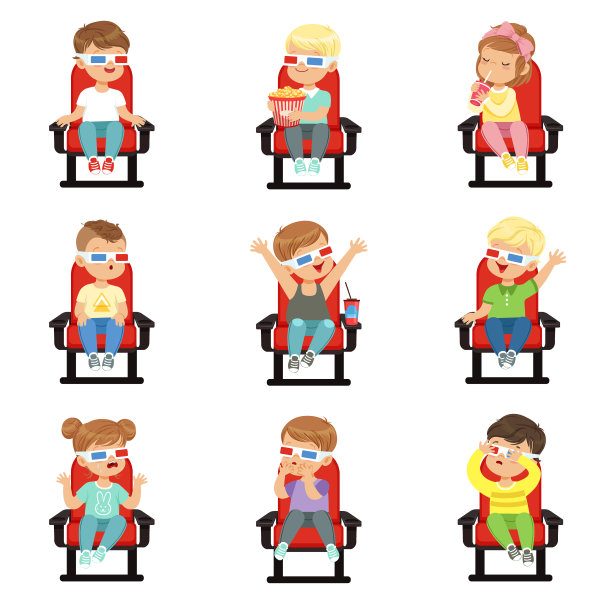 一套可爱的小孩子在3d眼镜图片下载