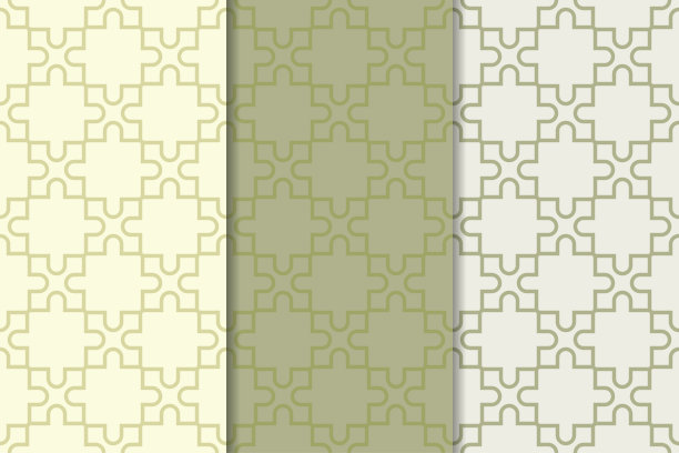 几何背景。套橄榄绿色无缝图案图片下载