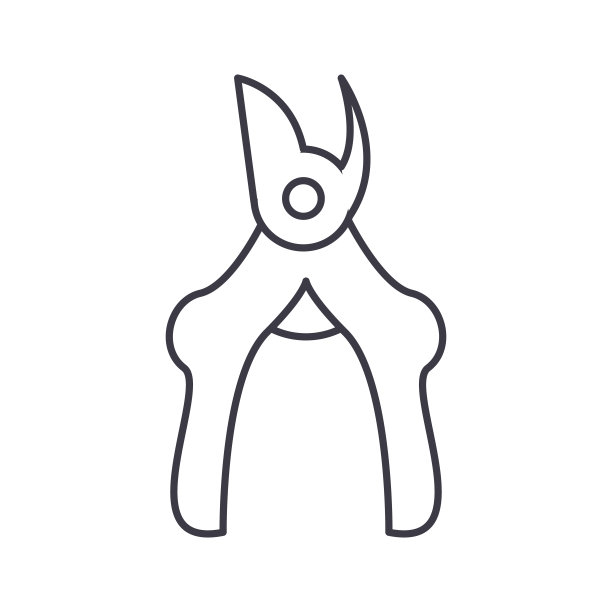 剪枝夹，修剪向量线图标，符号，背景上的插图，可编辑的笔触图片下载