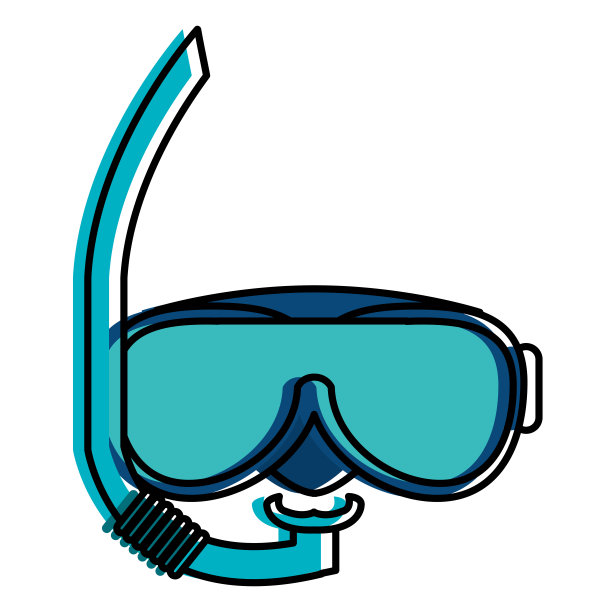 通气管和谷歌孤立图标图片下载