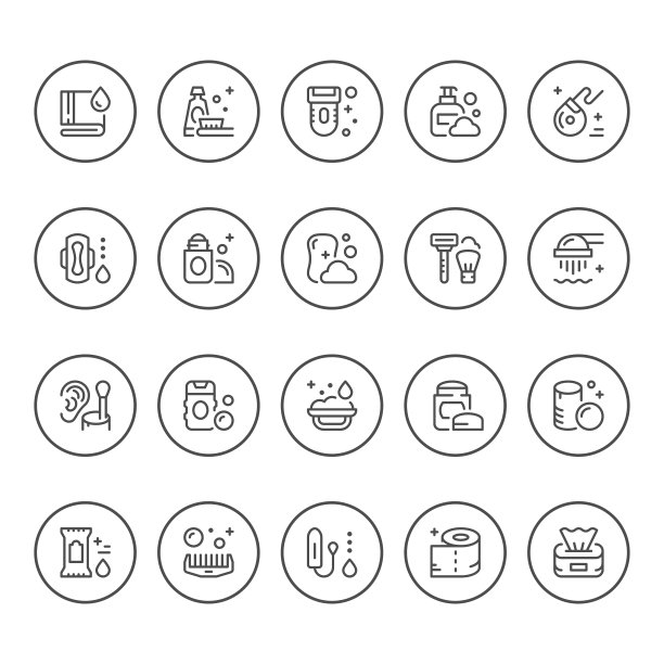 设置圆形的卫生图标图片下载