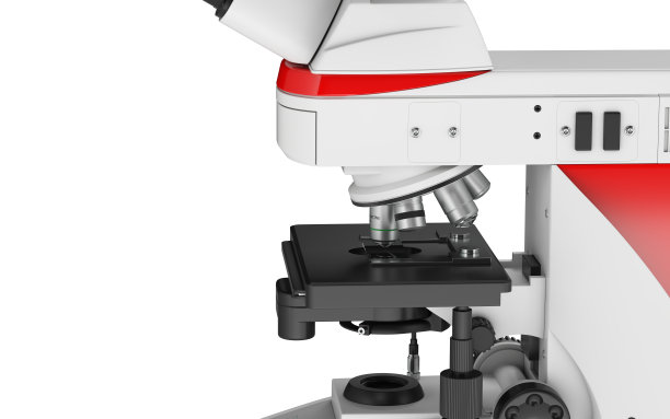 显微镜孤立在白色背景下。侧视图图片下载