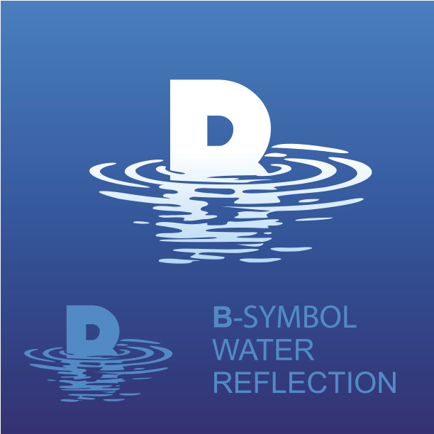 摘要字母B模板B公司品牌名称。创意标志为公司标识字母B的标志，标志背景字母在水中倒影。图片下载