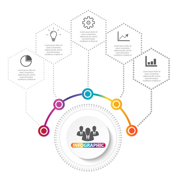 矢量信息图形模板与3D纸标签，集成圆。有选择的业务概念。用于内容、图表、流程图、步骤、部件、时间轴信息图、工作流程布局、图表图片下载