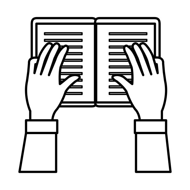 手阅读与教科书学校图标图片下载