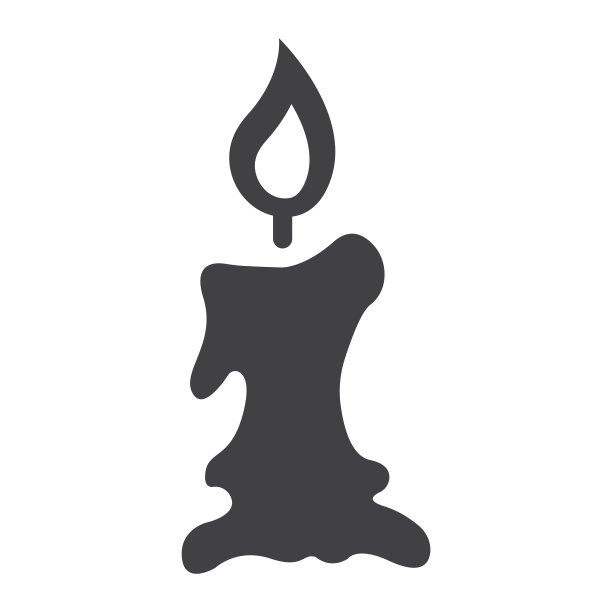 蜡烛图标象形图标，万圣节和恐怖，复活节符号矢量图形，一个白色背景上的固体图案，eps 10。图片下载