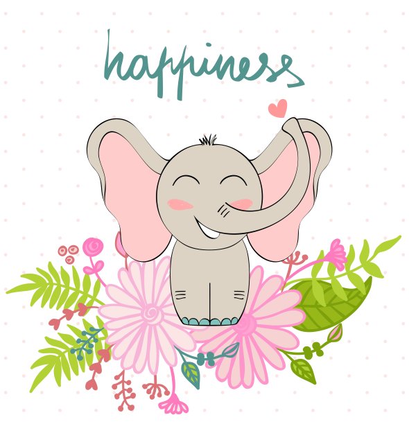 矢量动画大象图片下载