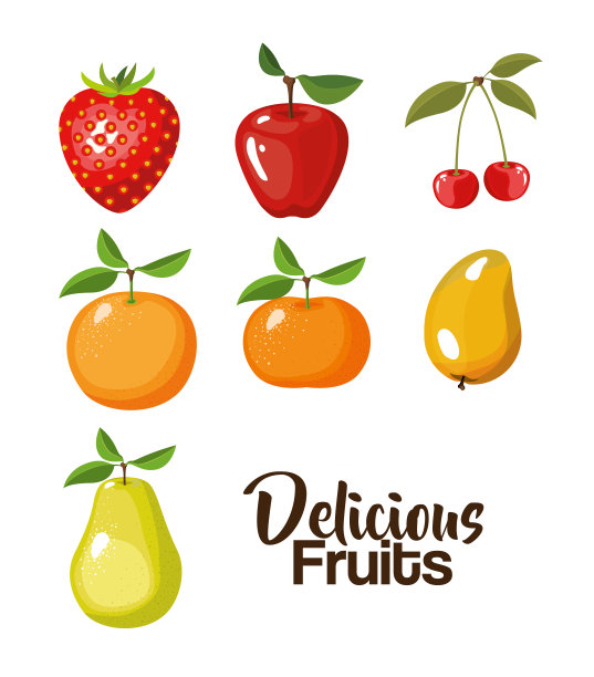 颜色背景设置不同种类的美味水果图片下载