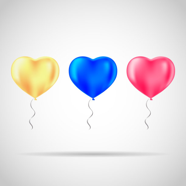情人节庆祝快乐。用于活动设计的霜冻气球。生日、周年、庆典的派对装饰。气球是心形的。图片下载
