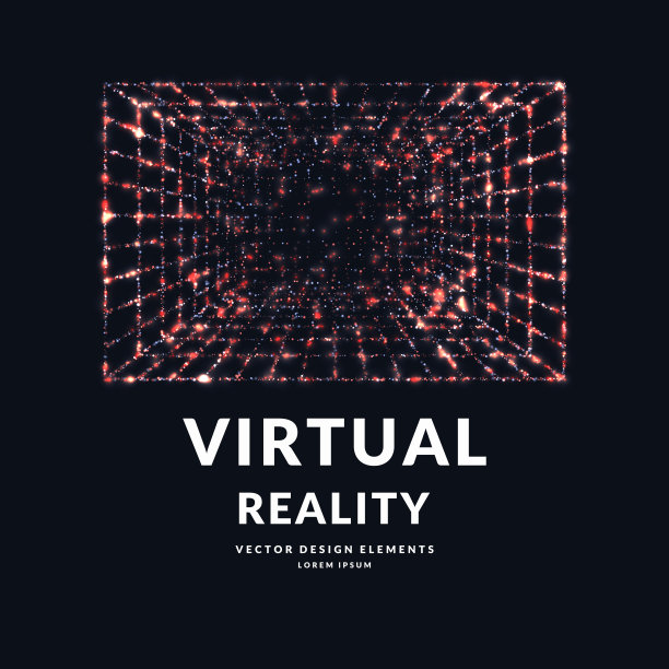 虚拟现实和游戏新技术。带透视网格的房间图片下载