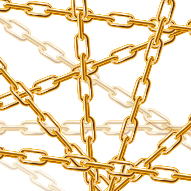 逼真的3d链背景。向量图片下载