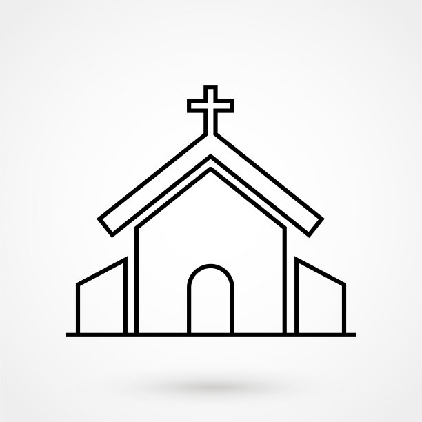 教会宗教线向量图标图片下载
