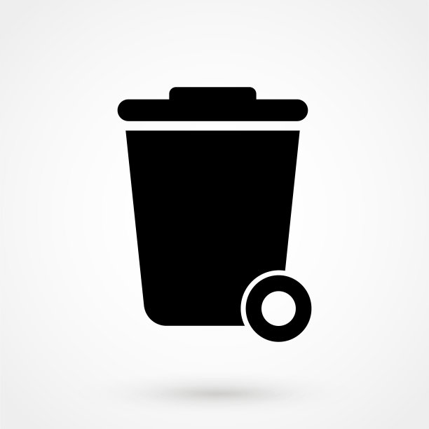 垃圾桶滑轮图标。简单的插图垃圾wheelie bin矢量图标的网页设计图片下载