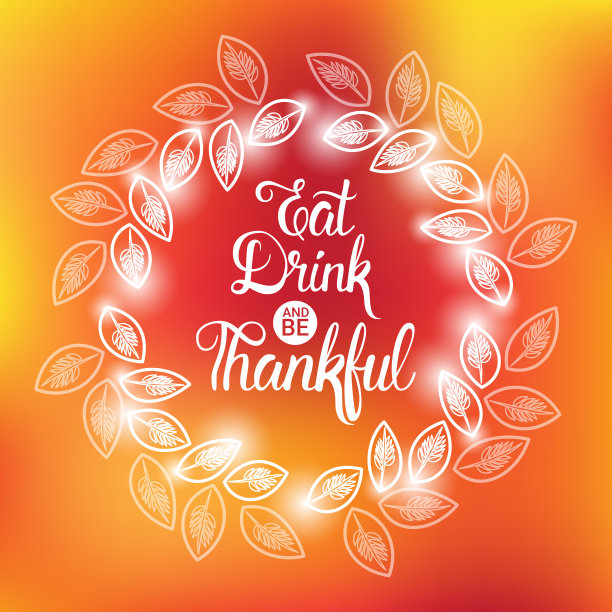 感恩节快乐，秋季传统节日贺卡图片下载