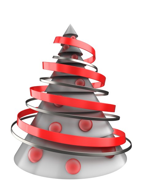 立体白色圣诞树图片下载